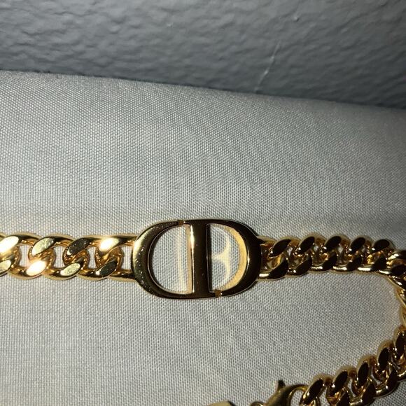 Accessory Bracelet Unisex Christian Dior 30 Montaigne Gold Plated 7” No Returns - Picture 4 of 4